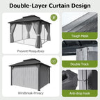 12x12FT Hardtop Gazebo Gray in 12x12FT, alternate view 5
