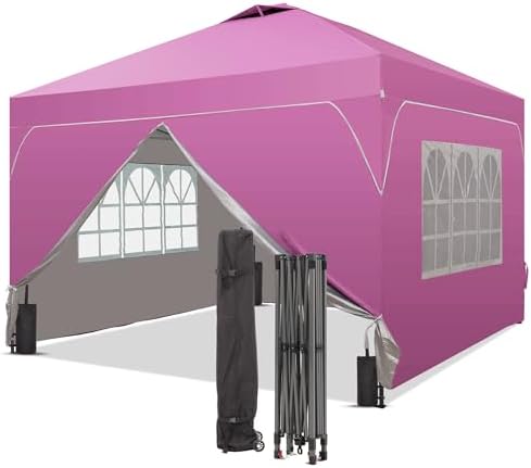 12x12FT Pop Up Canopy Tent with One Push Setup, Easy to Install with 4-Sidewalls for Events, Parties, Camping