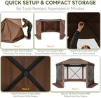 12x12ft Pop-Up Canopy Tent with Removable Top, Screen Gazebo, Brown in 12x12ft in Brown, alternate view 6