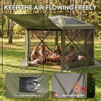 12x12ft Pop-Up Canopy Tent with Removable Top, Screen Gazebo, Green in 12x12ft in Green, alternate view 4
