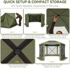 12x12ft Pop-Up Canopy Tent with Removable Top, Screen Gazebo, Green in 12x12ft in Green, alternate view 6