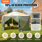 12x12ft Pop Up Gazebo Tent with Mosquito Netting, 6 Removable Wind Panels & 2 Mesh Windows, Outdoor Canopy, alternate view 4
