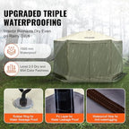 12x12ft Pop Up Gazebo Tent with Mosquito Netting, 6 Removable Wind Panels & 2 Mesh Windows, Outdoor Canopy, alternate view 5