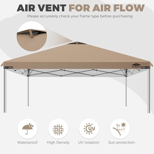 12x12ft Replacement Canopy Top with Air Vent, Waterproof & UV Protection Canopy Tent Top Cover for Straight Leg, alternate