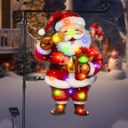 12x18 Lighted Christmas Santa Garden Flag, 8 Modes Solar LED