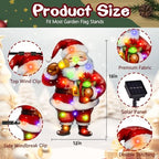 12x18 Lighted Christmas Santa Garden Flag, 8 Modes Solar LED, alternate view 2