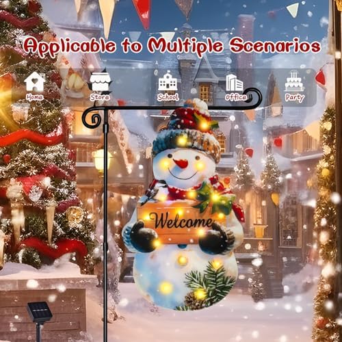 12x18 Solar Christmas Snowman Garden Flag, Outdoor Decor, alternate view 4