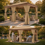 12x20 Gazebo Heavy Duty Gazebos with Curtains Outdoor Gazebo Canopy Double Roof with Metal Steel Frame for, alternate view 5