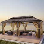 12x20 Hardtop Gazebo on Clearance with Metal Roof & Drainage System, Heavy Duty Galvanized Steel Gazebo with, alternate view