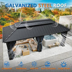 12x20 Hardtop Gazebo on Clearance with Metal Roof, Heavy Duty Galvanized Steel Gazebo with Aluminum Frame, alternate view 2