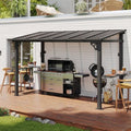 12x5 FT Gazebo, Grill Gazebo with Sloping Steel Roof, Black in 12x5 FT in Black