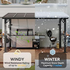 12x5 FT Gazebo, Grill Gazebo with Sloping Steel Roof, Black in 12x5 FT in Black, alternate view 3