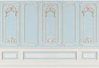 12x8ft Blue White Vintage Room Inside Backdrop European Frame Modern House French Castle Cementery Wall Retro