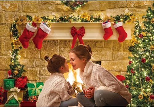 12x8ft Christmas Fireplace Theme Backdrop for Photography in 12x8ft, alternate view 3