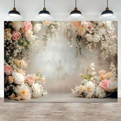 12x8ft Floral Wall Backdrop Wedding Reception Abstract Photography Background Spring Watercolor Painting Floral