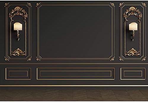 12x8ft Retro Room Inside Backdrop Vintage Lantern Nordic Style Black Wall Artistic Background Photography for, alternate view