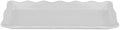 . 13 1/2" x 5 1/4" White Display Melamine Tray with Scalloped Edges in White