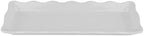 . 13 1/2" x 5 1/4" White Display Melamine Tray with Scalloped Edges in White
