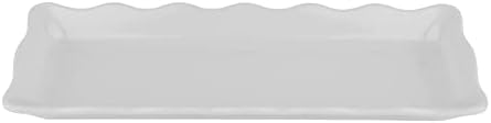 . 13 1/2" x 5 1/4" White Display Melamine Tray with Scalloped Edges in White