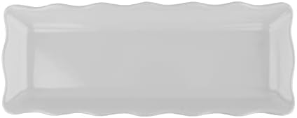 . 13 1/2" x 5 1/4" White Display Melamine Tray with Scalloped Edges in White, alternate view 2