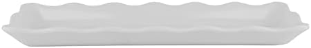 . 13 1/2" x 5 1/4" White Display Melamine Tray with Scalloped Edges in White, alternate view 3