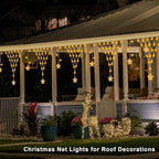13.1x1.9Ft Christmas Net Lights 196 LED Star Net Mesh Triangle Timer Light in 13.1x1.9Ft, alternate view 3