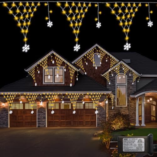 13.1x1.9Ft Christmas Net Lights 207LED Star Net Mesh Triangle Timer Light in 13.1x1.9Ft