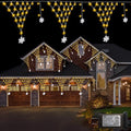 13.1x1.9Ft Christmas Net Lights 207LED Star Net Mesh Triangle Timer Light in 13.1x1.9Ft