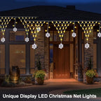 13.1x1.9Ft Christmas Net Lights 207LED Star Net Mesh Triangle Timer Light in 13.1x1.9Ft, alternate view 5