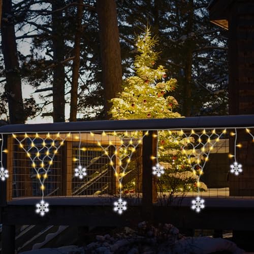 13.1x1.9Ft Christmas Net Lights 207LED Star Net Mesh Triangle Timer Light in 13.1x1.9Ft, alternate view 7