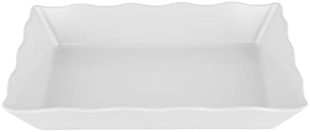 . 13 3/4" x 9 1/2" White Milano Rectangular Melamine Display Tray in White