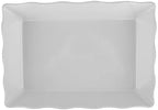 . 13 3/4" x 9 1/2" White Milano Rectangular Melamine Display Tray in White, alternate view 2