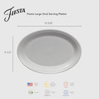 13 5/8" Large Oval Serving Platter - Durable Ceramic, Lead-Safe, Dishwasher/Microwave/Oven Safe - Made in USA, alternate view