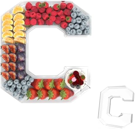 13.8" Acrylic Letter Charcuterie Tray, Fillable Alphabet Box (Letter C) in Letter C