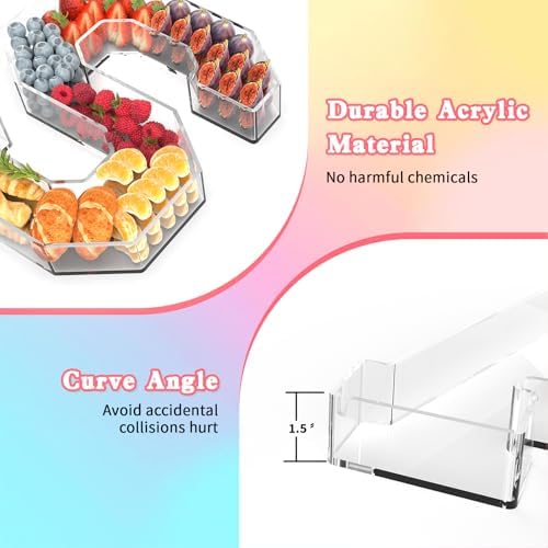 13.8" Acrylic Letter Charcuterie Tray, Fillable Alphabet Box (Letter C) in Letter C, alternate view 4