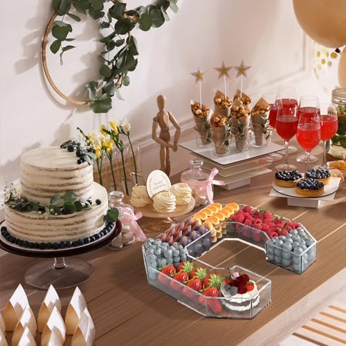 13.8" Acrylic Letter Charcuterie Tray, Fillable Alphabet Box (Letter C) in Letter C, alternate view 6