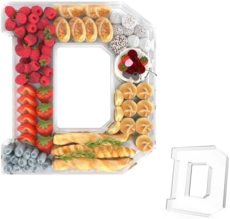 13.8" Acrylic Letter Charcuterie Tray, Fillable Alphabet Box (Letter D) in Letter D