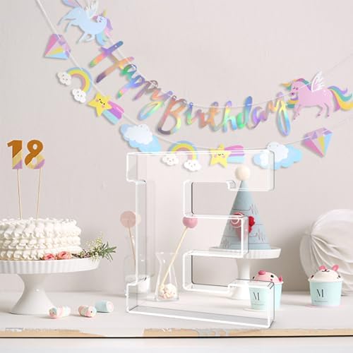 13.8" Acrylic Letter Charcuterie Tray, Fillable Alphabet Box (Letter E) in Letter E, alternate view 2
