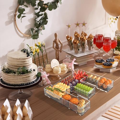 13.8" Acrylic Letter Charcuterie Tray, Fillable Alphabet Box (Letter E) in Letter E, alternate view 6