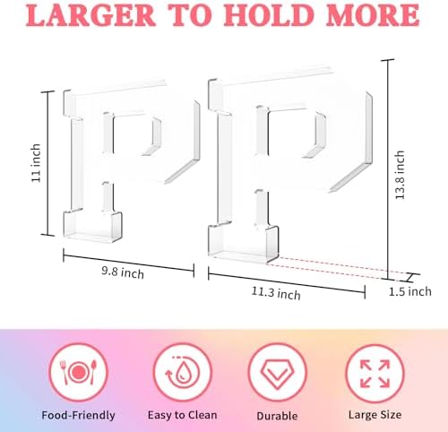13.8" Acrylic Letter Charcuterie Tray, Fillable Alphabet Box (Letter P) in Letter P, alternate view 3