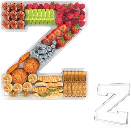 13.8" Acrylic Letter Charcuterie Tray, Fillable Alphabet Box (Letter Z) in Letter Z
