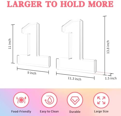 13.8" Acrylic Number Charcuterie Tray, Fillable Charcuterie Box (Number 1) in Number 1, alternate view 3