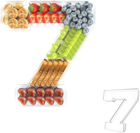 13.8" Acrylic Number Charcuterie Tray, Fillable Charcuterie Box (Number 7) in Number 7
