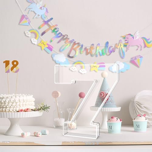 13.8" Acrylic Number Charcuterie Tray, Fillable Charcuterie Box (Number 7) in Number 7, alternate view 2