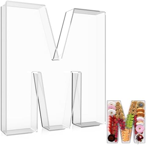 13.8" Extra Large Acrylic Letter Charcuterie Board Box, Reusable Fillable Letter Cake Candy Dish Display Serving