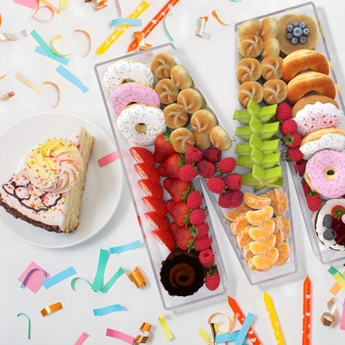 13.8" Extra Large Acrylic Letter Charcuterie Board Box, Reusable Fillable Letter Cake Candy Dish Display Serving, alternate