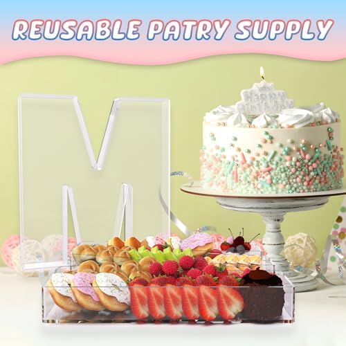 13.8" Extra Large Acrylic Letter Charcuterie Board Box, Reusable Fillable Letter Cake Candy Dish Display Serving, alternate