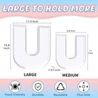 13.8" Extra Large Acrylic Letter Charcuterie Board Box, Reusable Fillable Letter Cake Candy Dish Display Serving, alternate