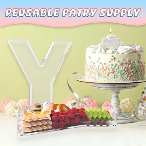 13.8" Extra Large Acrylic Letter Charcuterie Board Box, Reusable Fillable Letter Cake Candy Dish Display Serving, alternate