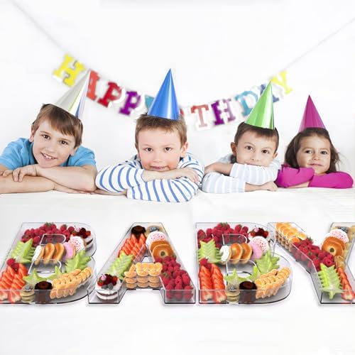 13.8" Extra Large Acrylic Letter Charcuterie Board Box, Reusable Fillable Letter Cake Candy Dish Display Serving, alternate